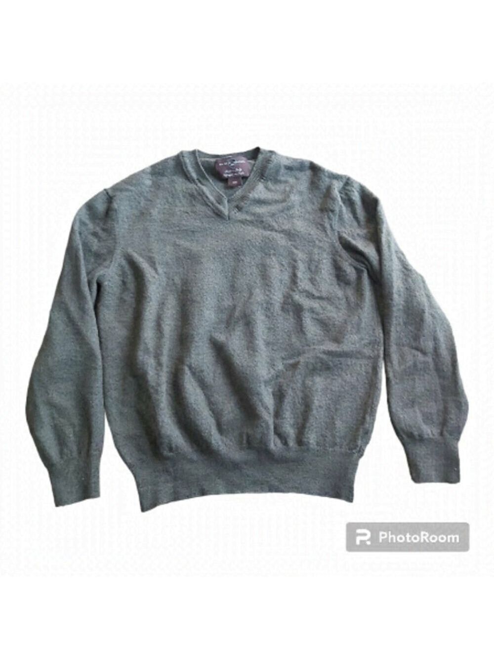 BLACK Brown 1826 Boys Grey Long Sleeved Wool Shirt Size Medium